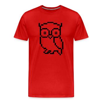 Hibou Pixel - T-shirt bio Premium Homme - rouge - Devant - Damien (186cm)