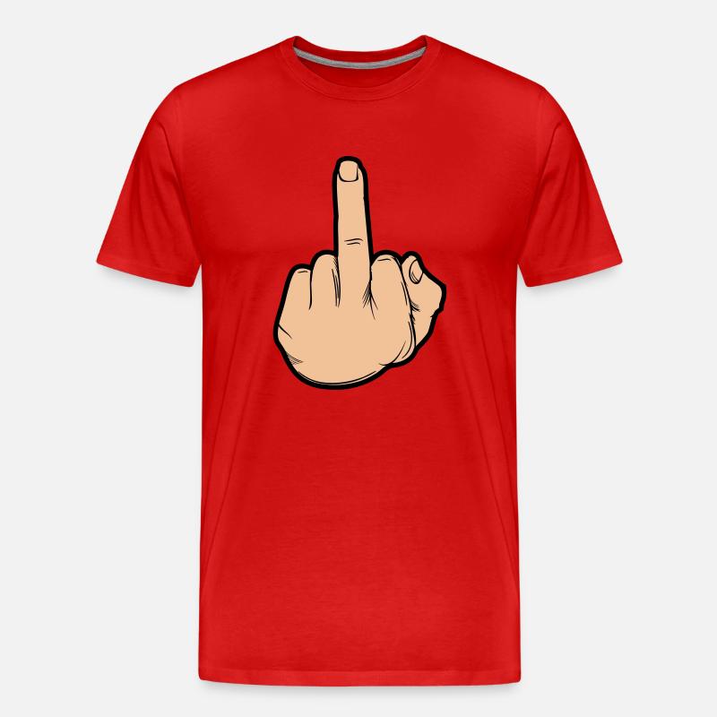 Doigt d’honneur de la main - T-shirt bio Premium Homme - rouge