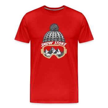 Snow Stoke - Men's Premium Organic T-Shirt - red - Front - Damien (186cm)
