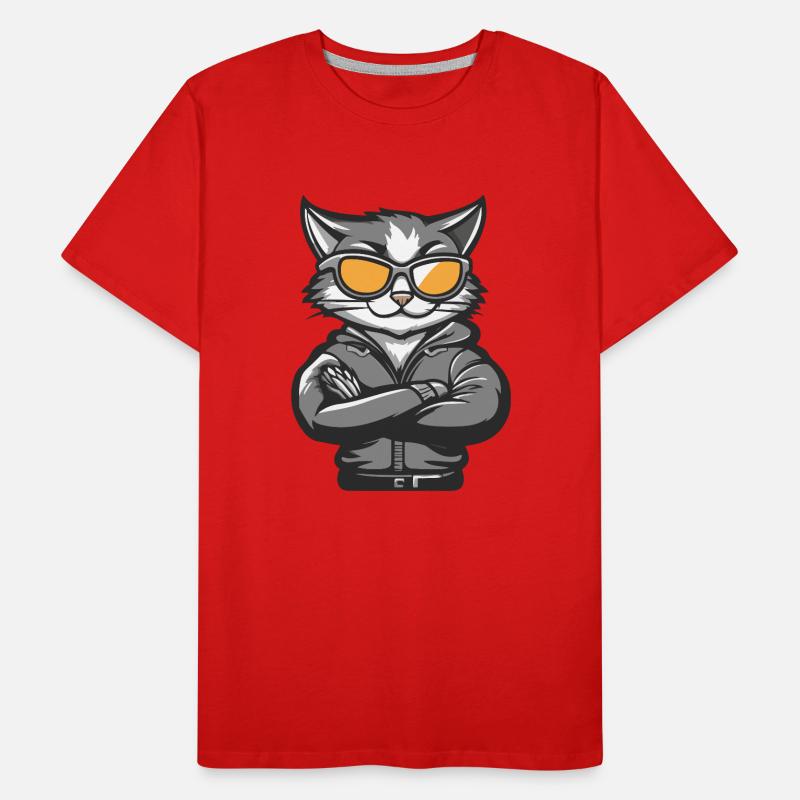Chat Bande Dessinée Cool T-shirt bio Premium Homme