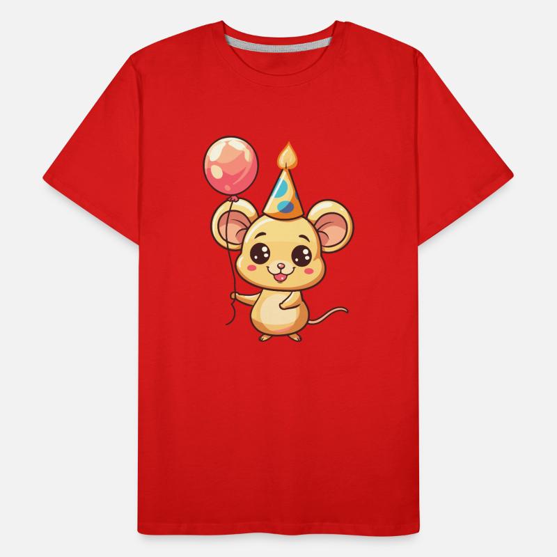 Mouse Birthday Comic Men's Premium Organic T-Shirt