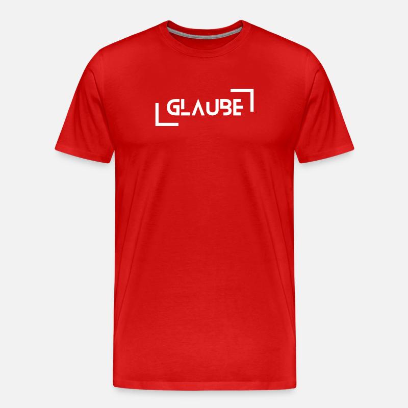 Glaube - Männer Premium Bio T-Shirt - Rot