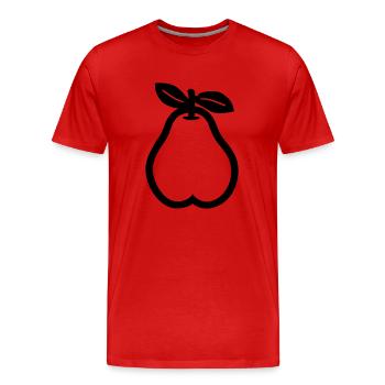 poire - T-shirt bio Premium Homme - rouge - Devant - Damien (186cm)
