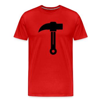 hache - T-shirt bio Premium Homme - rouge - Devant - Damien (186cm)