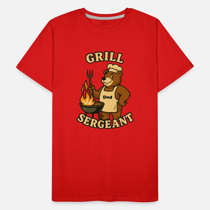 Grill-Sergeant Lustiges BBQ Papa Design Männer Premium Bio T-Shirt