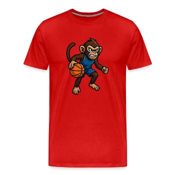 Monkey Basketball - Men's Premium Organic T-Shirt - red - Front - Damien (186cm)