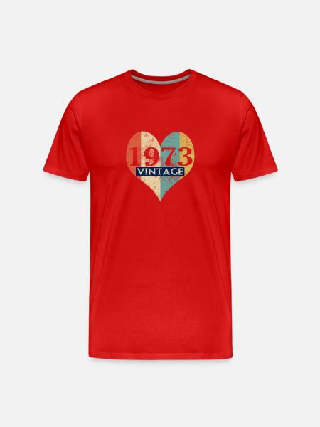 Weinlese 1973 Retro - Männer Premium Bio T-Shirt - Rot