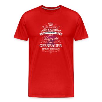 Männer-T-Shirt Beruf Ofenbauer - Männer Premium Bio T-Shirt - Rot - Vorne - Damien (186cm)