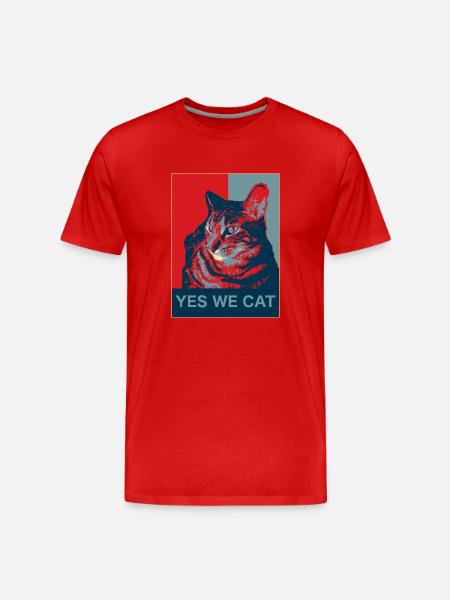 Yes we Cat - Männer Premium Bio T-Shirt - Rot