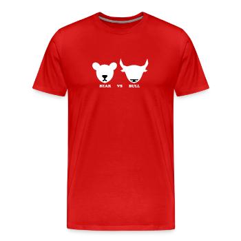 Bär vs. Bulle - Finanzen Börse Aktien - Männer Premium Bio T-Shirt - Rot - Vorne - Damien (186cm)