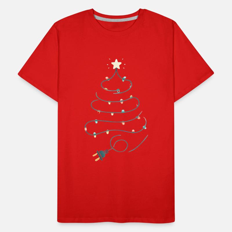 Christmas Tree String Lights Design Men's Premium Organic T-Shirt