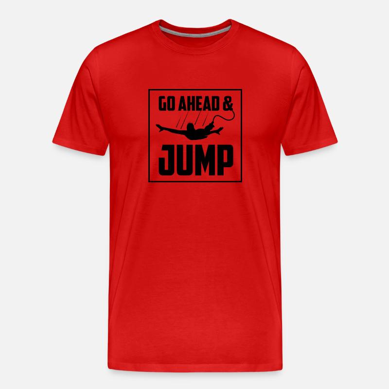 Bungee Jumping Evolution Sport Fun - Männer Premium Bio T-Shirt - Rot