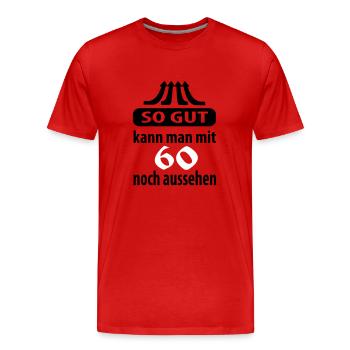 so_gut_60 - T-shirt bio Premium Homme - rouge - Devant - Damien (186cm)