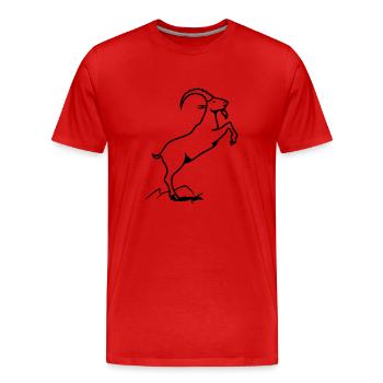 Capricorne horoscope alpinisme - T-shirt bio Premium Homme - rouge - Devant - Damien (186cm)