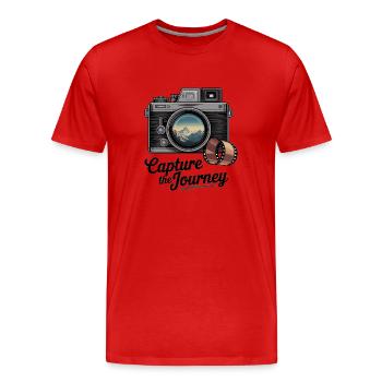 Capturez le voyage - T-shirt bio Premium Homme - rouge - Devant - Damien (186cm)