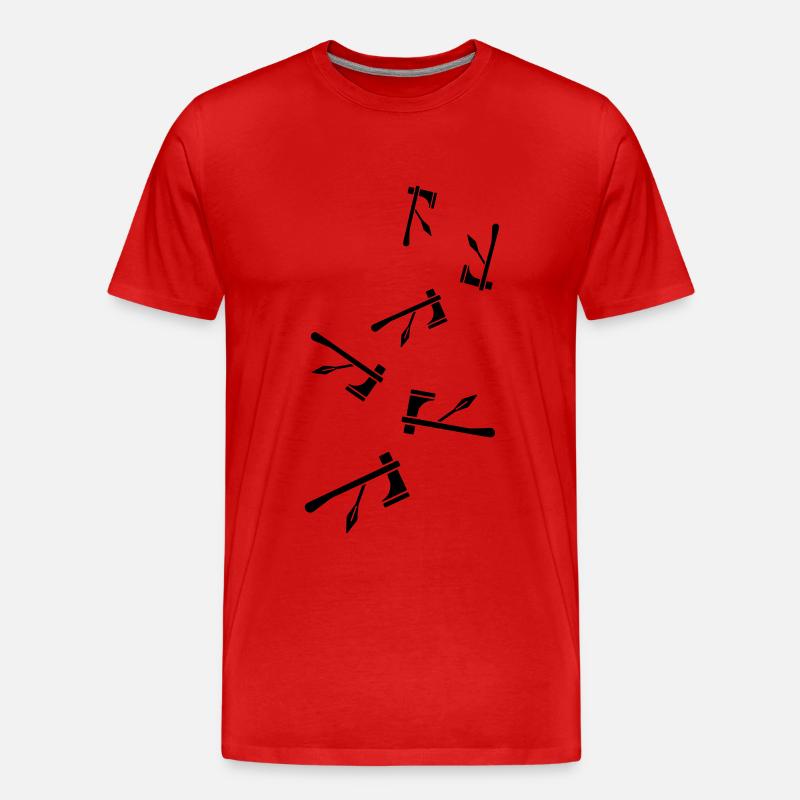 Axt symbol Indianer - Männer Premium Bio T-Shirt - Rot