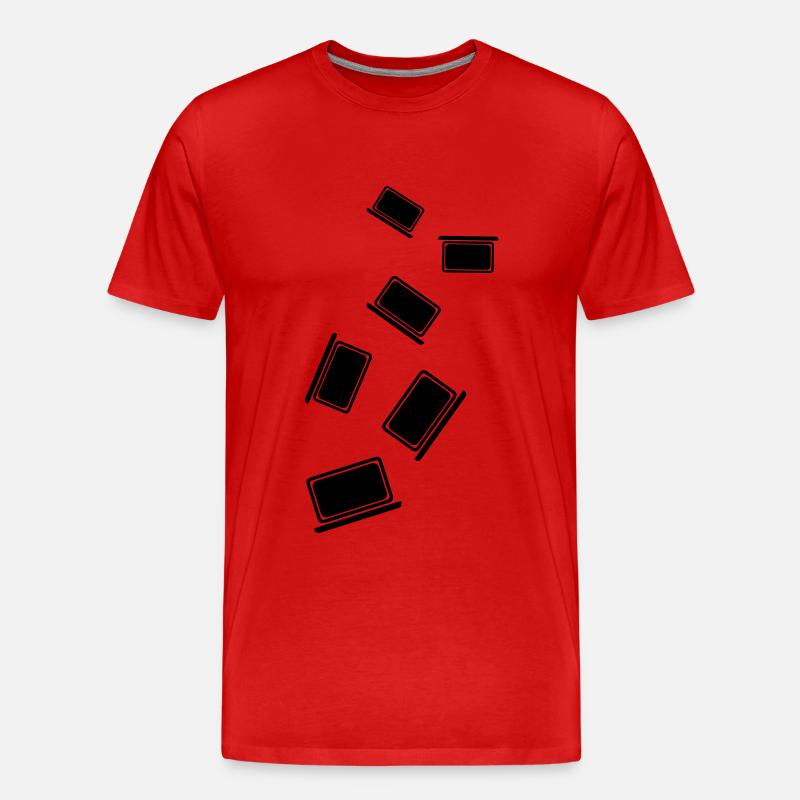 Laptop Pc Büro - Männer Premium Bio T-Shirt - Rot