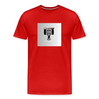 THOR OF WEST - Männer Premium Bio T-Shirt - Rot - Vorne - Damien (186cm)