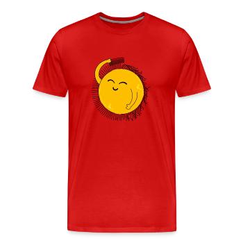 Soleil et positivité - T-shirt bio Premium Homme - rouge - Devant - Damien (186cm)