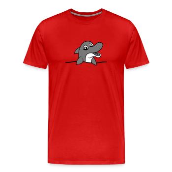 wasser rahmen text umrandung schwimmen wellen meer - Männer Premium Bio T-Shirt - Rot - Vorne - Damien (186cm)