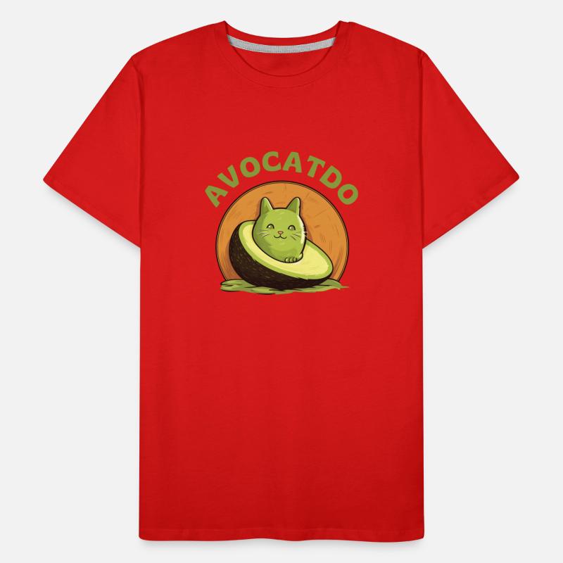 Avocado Katze - Avocatdo Männer Premium Bio T-Shirt