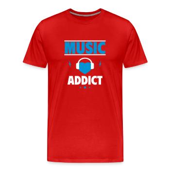 Fanatiques de musique – Toujours en rythme - T-shirt bio Premium Homme - rouge - Devant - Damien (186cm)