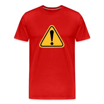 Exclamation point - Men's Premium Organic T-Shirt - red - Front - Damien (186cm)