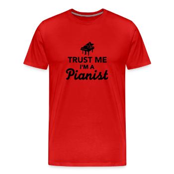 Trust me I'm a Pianist - Men's Premium Organic T-Shirt - red - Front - Damien (186cm)
