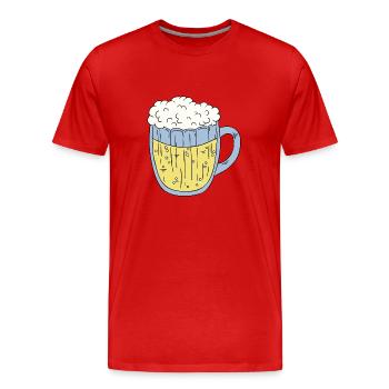 beer glass - Men's Premium Organic T-Shirt - red - Front - Damien (186cm)