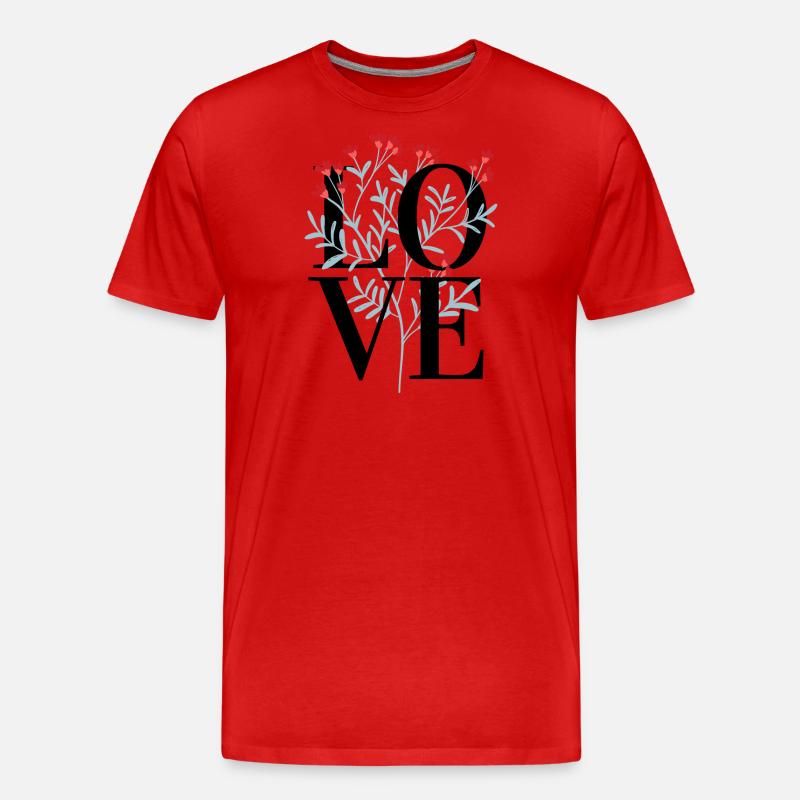 Liebe und langsameres Design - Männer Premium Bio T-Shirt - Rot