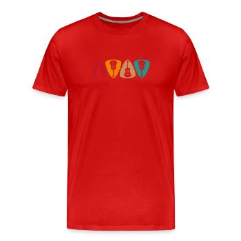 Guitare vintage - T-shirt bio Premium Homme - rouge - Devant - Damien (186cm)