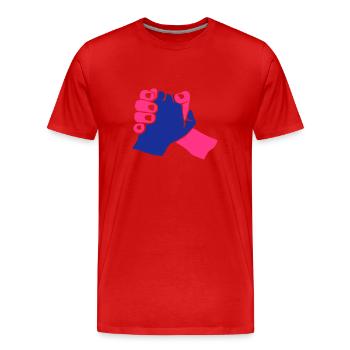 hand grip hand 1206 - Men's Premium Organic T-Shirt - red - Front - Damien (186cm)