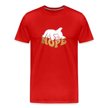 Bulldog Nope - T-shirt bio Premium Homme - rouge - Devant - Damien (186cm)