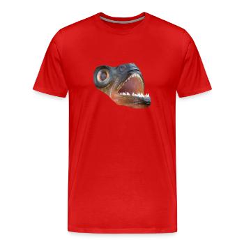 piranha am431 - Men's Premium Organic T-Shirt - red - Front - Damien (186cm)
