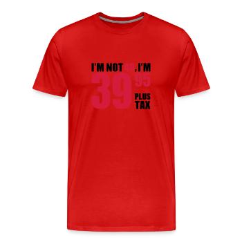 40 Anniversaire - T-shirt bio Premium Homme - rouge - Devant - Damien (186cm)