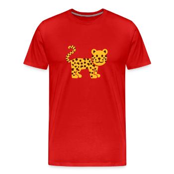 Leopard - Men's Premium Organic T-Shirt - red - Front - Damien (186cm)