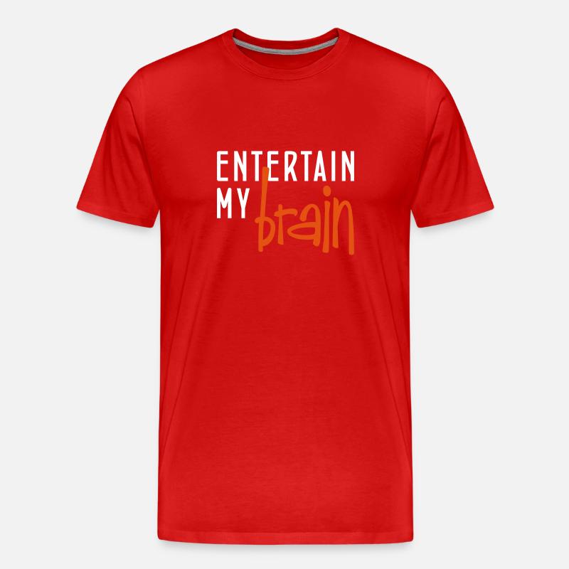 entertain my brain - Männer Premium Bio T-Shirt - Rot