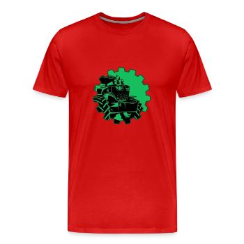 Tracteur Tracteur Conducteur Agriculteur Tracteur Jante - T-shirt bio Premium Homme - rouge - Devant - Damien (186cm)