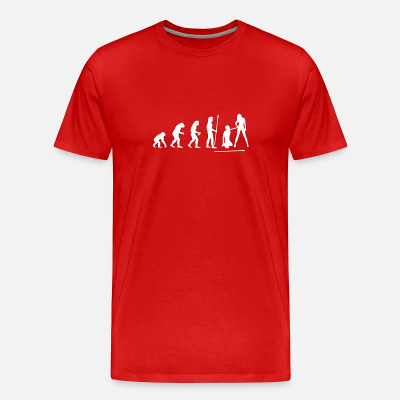 evolution_wedding1 - Männer Premium Bio T-Shirt - Rot