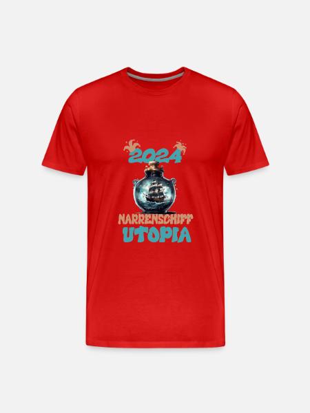 2024, Ship of Fools Utopia - Men's Premium Organic T-Shirt - red