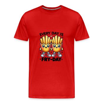 Jeder Tag ist Pommes Tag verliebte Pommestüten - Männer Premium Bio T-Shirt - Rot - Vorne - Damien (186cm)