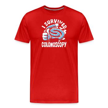 Diagnostic endoscopie, coloscopie - T-shirt bio Premium Homme - rouge - Devant - Damien (186cm)