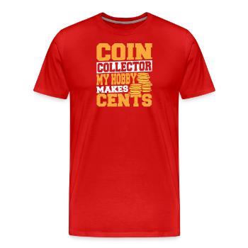 Collectionneur de pièces de monnaie Collectionneurs de cent Numismates - T-shirt bio Premium Homme - rouge - Devant - Damien (186cm)