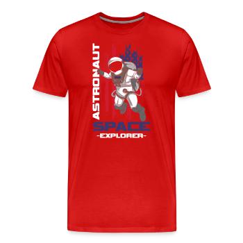 Fusée de combinaison spatiale d’astronaute - T-shirt bio Premium Homme - rouge - Devant - Damien (186cm)