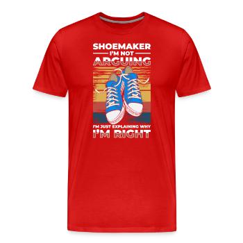 Cordonnier Profession Cordonnier - T-shirt bio Premium Homme - rouge - Devant - Damien (186cm)