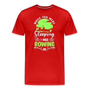 Boat Rowing Eight Paddle - Men's Premium Organic T-Shirt - red - Front - Damien (186cm)