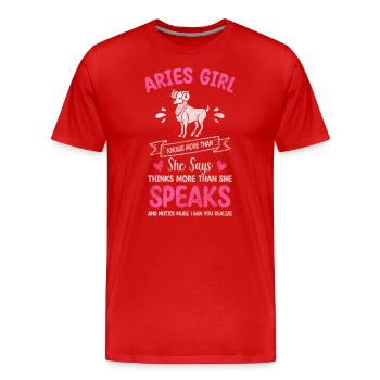 Bélier Superstition de naissance Minerva - T-shirt bio Premium Homme - rouge - Devant - Damien (186cm)
