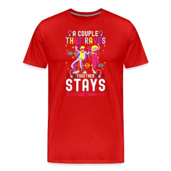 Rave House Music Energy - T-shirt bio Premium Homme - rouge - Devant - Damien (186cm)
