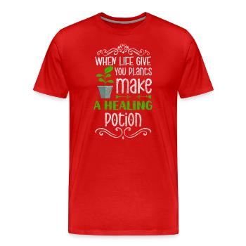 Healing potion nature naturopath diseases - Men's Premium Organic T-Shirt - red - Front - Damien (186cm)