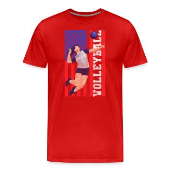 Volleyball team player - Men's Premium Organic T-Shirt - red - Front - Damien (186cm)